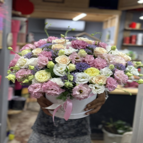  Kemer Çiçek Gönder XL Box Eustoma Holland Roses